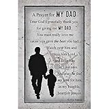 DEXSA Prayer for Dad Father Wood Plaque - Made in the USA - 6 in x 9 in - Elegant Frame Wall & Tabletop Decoration | Easel & Hanging Hook | Dear God I gratefully thank you for giving me my dad