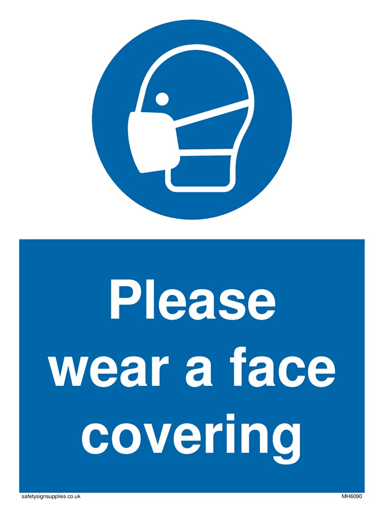 Pack of five - Please wear a face covering Sign - 150x200mm - A5P