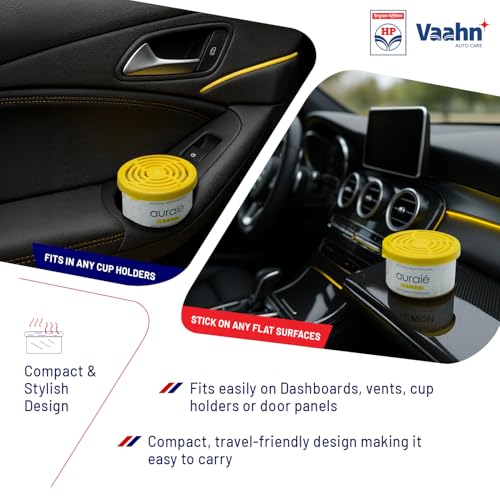Image of HP Vaahn Lemon Air Freshener for Dashboard & Car Interior | Gel Based Car Perfumes | Deodorizer for Dashboards & Vents | Premium Auto Interior Fragrance | Long-Lasting & Refreshing Fragrance