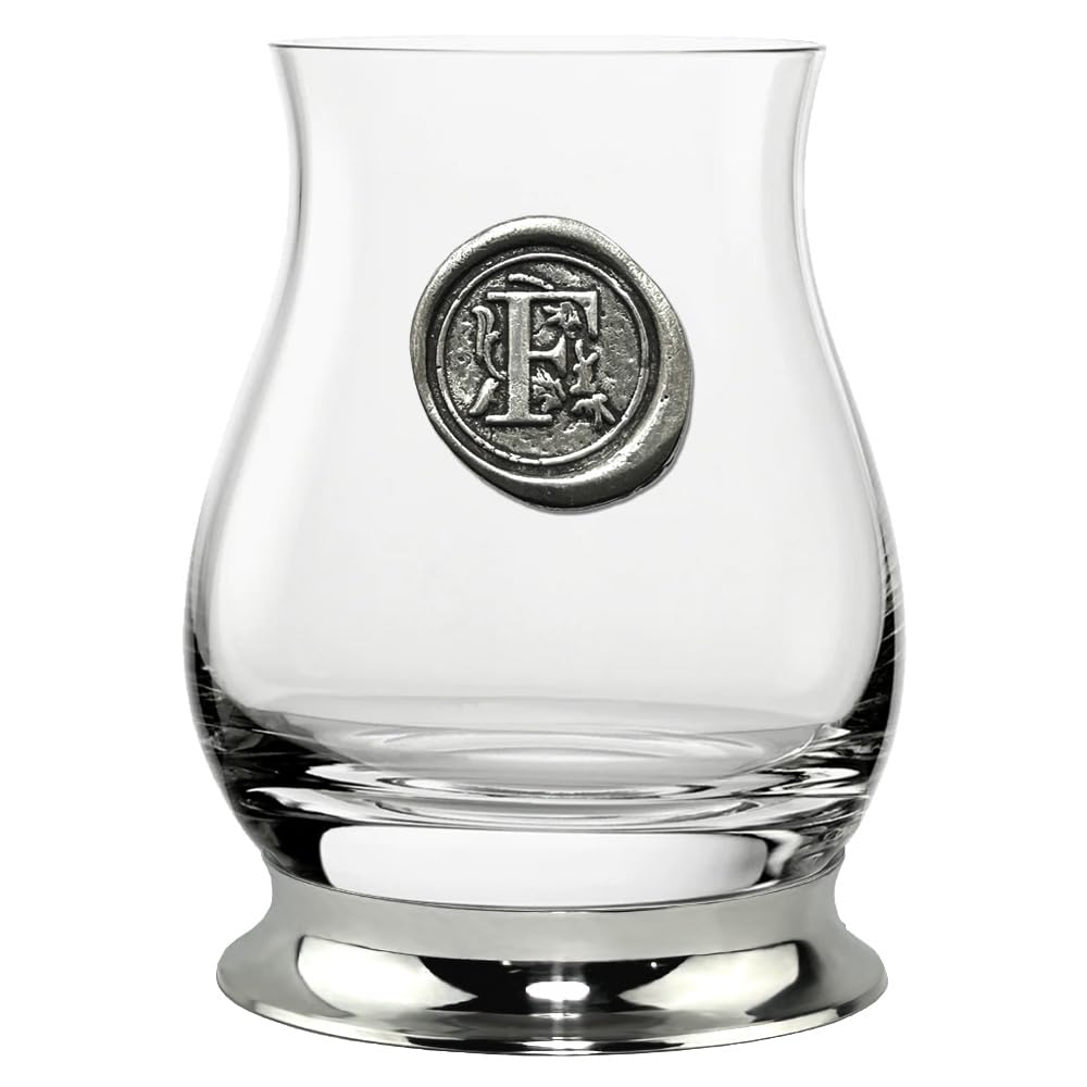 English Pewter Company Glencairn Personalised Whisky Mixer Glass with Monogram Initial, Unique Gifts for Men - Image 2