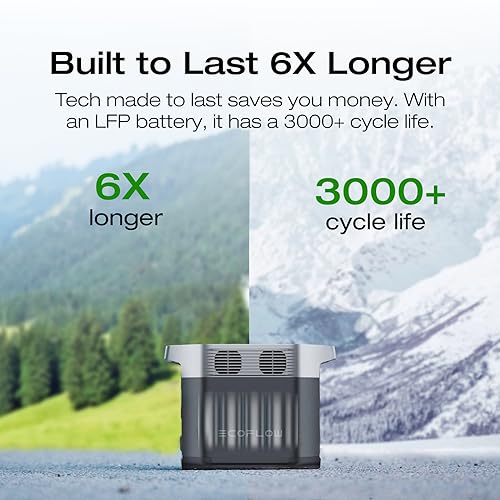 EF ECOFLOW Solar Generators, DELTA 2 Portable Power Station with 2PCS 100W 12V Solar Panels, 1024Wh LFP Battery, Fast Charging, Power Station for Home Backup, Camping&RVs - Image 4