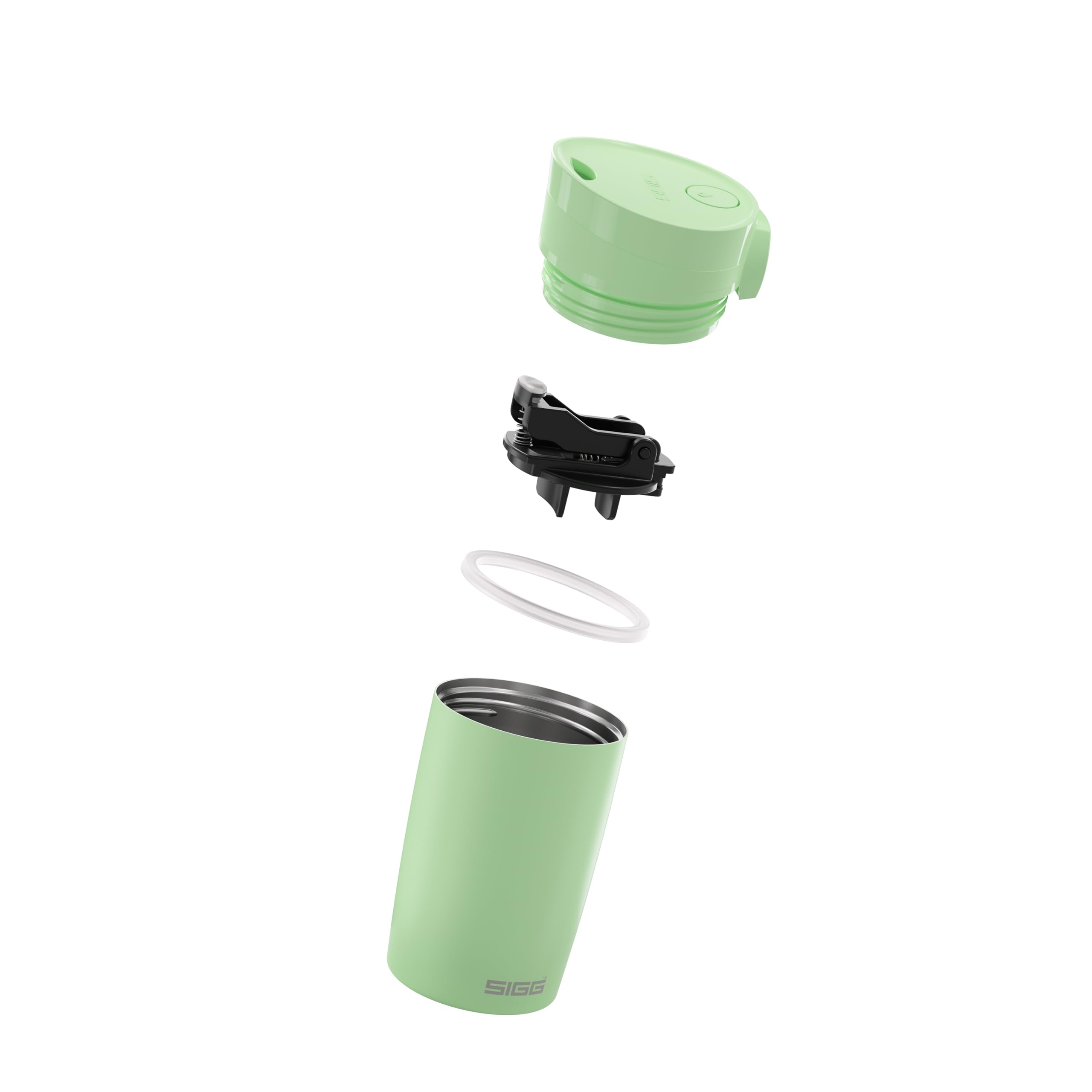 Sigg - Mug Thermos - Travel Mug Miracle Green Touch - Chaud & Froid - Étanche - Compatible Tous Porte-gobelets - Sans BPA - Acier Inoxydable 18/8 - Sport, Camping, Voyage - Vert - 0,27L