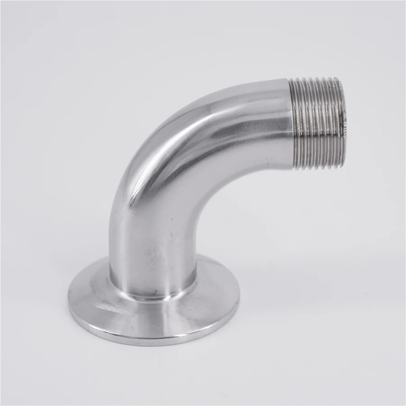 Codo de 90 grados con abrazadera triple de 1/2", 3/4", 1", 1-1/4", 2" BSPT macho x 1,5", 2", 2,5" SUS304, DN15, DN20, DN25, DN32, DN40, DN50(DN20 K50.5mm Female)