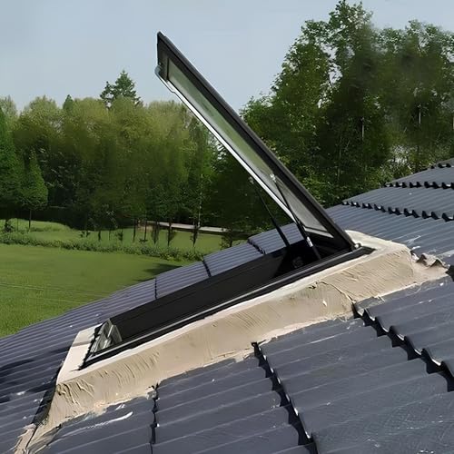 Ventana De Techo Con Vidrio Claro, Ventana De Aluminio De Ángulo Múltiple Con Vidrio Templado De Doble Capa Para Tienda De Techo, Sótano, Garaje, Sala De Sol Y Entrada Al Ático Exterior(45°,LxW 65x60c