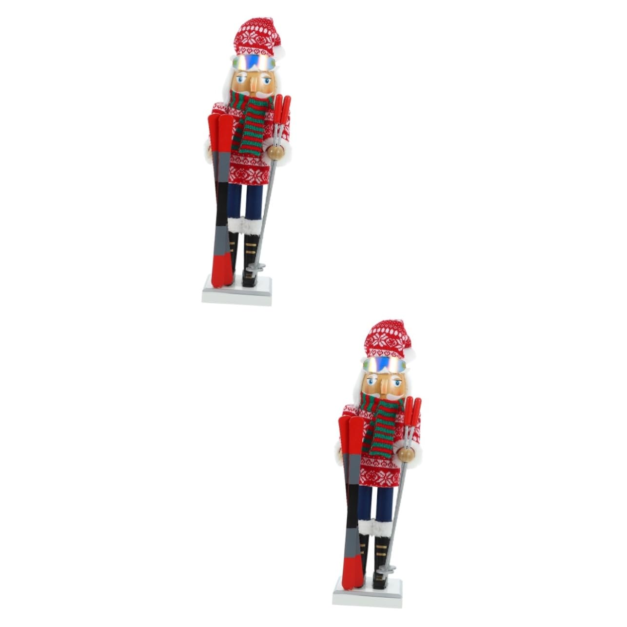 MAGICLULU 2 Pièces Casse-Noix De Ski Casse-Noisette en Plein Casse-Noix De Noël Casse-Noix en Bois Artisanat Casse-Noix en Bois Casse-Noix De Décor De Casse-Noisette Casse-Noix