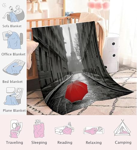 Couverture polaire microfibre haut de gamme plaid surréalisme rouge - 8