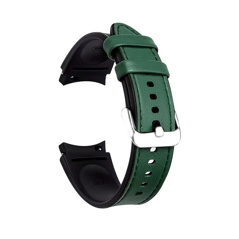 KEYSJEFFCompatible with Samsung Galaxy Watch 6/Watch 6 Classic Strap/Galaxy Watch 5/4 40mm 44mm Band/Galaxy Watch 5 Pro Silicone Leather Mixed Band for 20mm Samsung Watch Straps Men Women