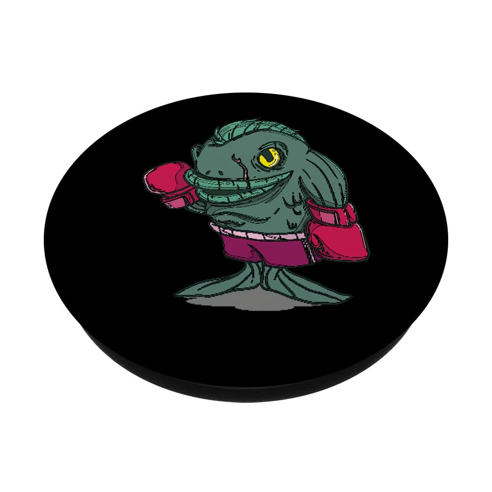 boxing fish cartoon Boxer Character With Gloves For Kids PopSockets Adhesive PopGrip : Cell Phones & Accessories Length:7'5