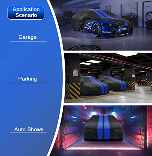 Image of Kayme Stretch Indoor Car Cover Dustproof Breathable, Elastic Full Exterior Covers at Garage, Auto Shows, Universal Fit Chevrolet Camaro, Honda Accord, Ford Mustang, Cadillac CT5 (188-194inch).