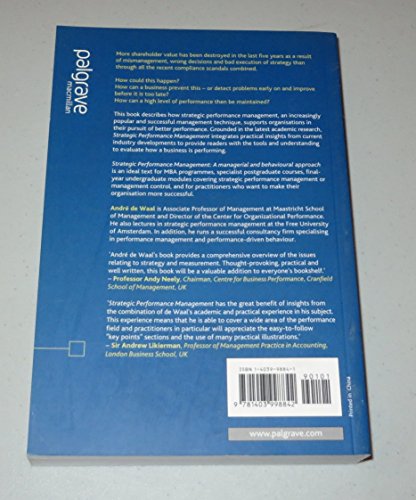 Strategic Performance Management: A Managerial ... 1403998841 Book Cover