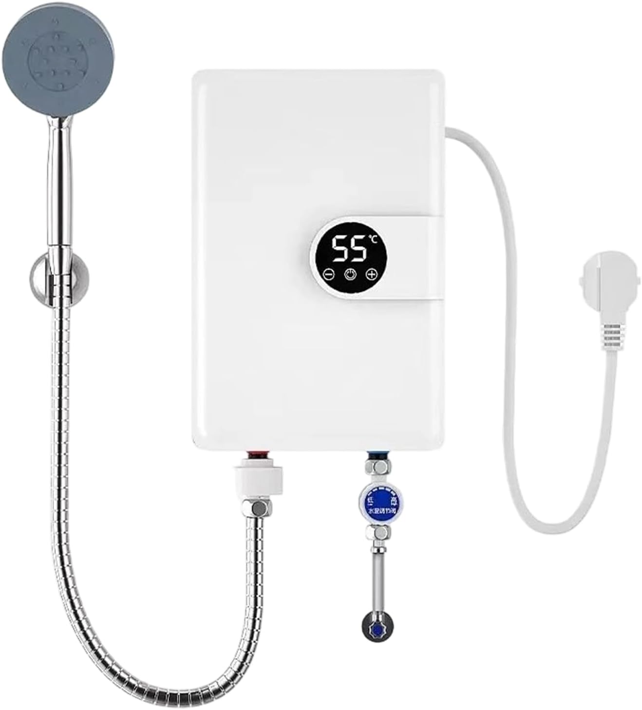 Tankless Hot Water Heater, Digital Display Warmer, Waterproof Electric Water Heater, for Sink Rv Bathroom Pool Outdoor Indoor Tub