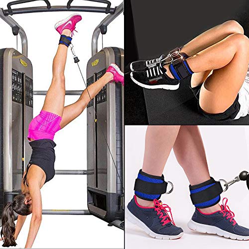 Zrova Ankle Straps for Cable Machines, Adjustable Ankle Straps for Legs Workout (Blue) - Thumbnail 5