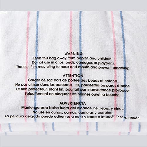 Image of Medline Candystripe Baby Receiving Blanket, 100% Cotton, 36 x36 in, 3 Count (Pack of 2)