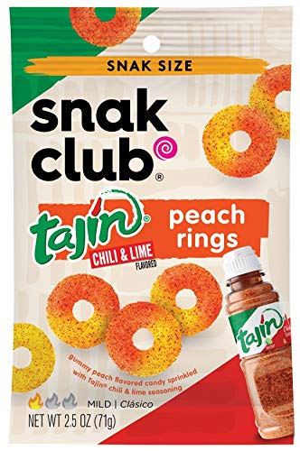 Snak Club Tajin Peach Rings, 2.5 Ounce, 12 Count…