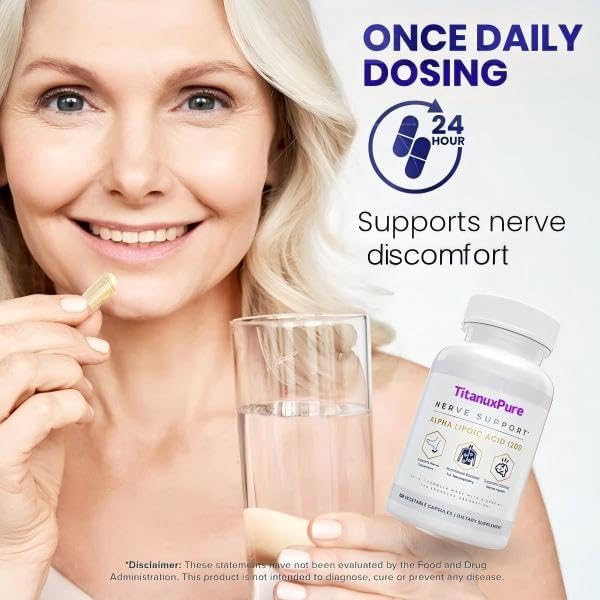 Miniatura 5 de Suplemento de apoyo nervioso y neuropatía periférica con 1200 mg de ácido alfa lipoico (ALA), benfotiamina, L-carnitina y cúrcuma