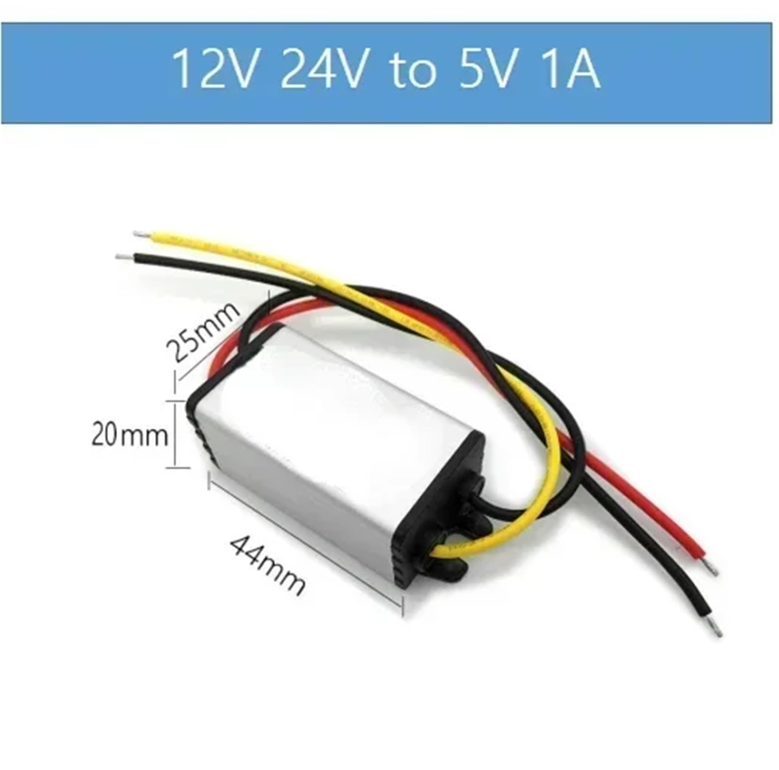1 sztuka 24 V 12 V na 5 V 1A-40 A DC DC przetwornica napięcia Step Down 5 V reduktor napięcia zasilacz LED do samochodów, autobusów, łodzi (aluminium 1A)