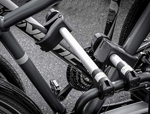 EUFAB 11238 Rahmenhalter lang, abschließbar, für U-Bügelrohr: Ø 3,0 cm, 31 cm Länge, Schwarz/Silber