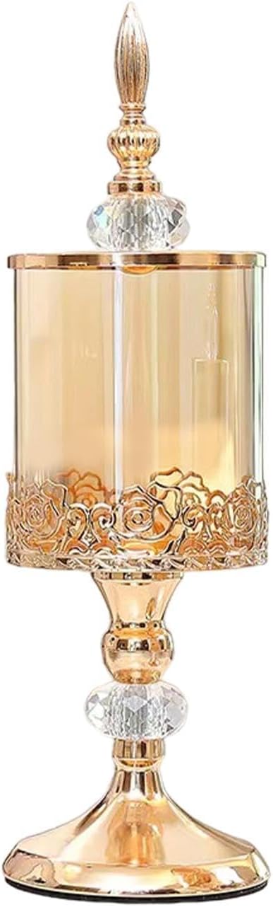 Glass Candy Jar Candy Container Gift Decoration Multifunctional Candy Box Cookie Jar for Wedding Desktop Home Festival Table, 11cmx33cm