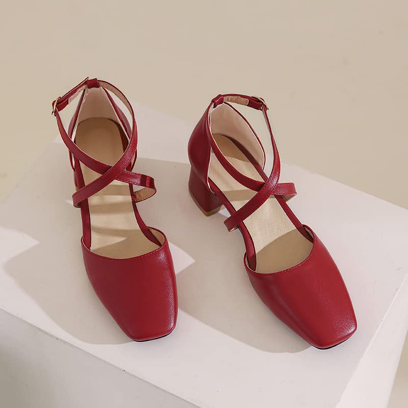 MRKEWUNEY Womens Chunky Heel Pumps2