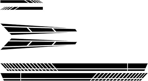 Miniatura 9 de nuoozy Universal Car Body Sports Racing Stripe Calcomanías gráficas para capucha lateral falda exterior espejo NJ021 negro (6 unidades)