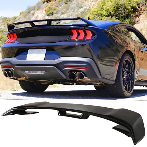 NEESPOC Rear Spoiler Wing Compatible with Ford Mustang S650 2024 2025 2026 Dark Horse/EcoBoost/GT Performance Package Style Gloss Black Decklid Lip Exterior Accessories