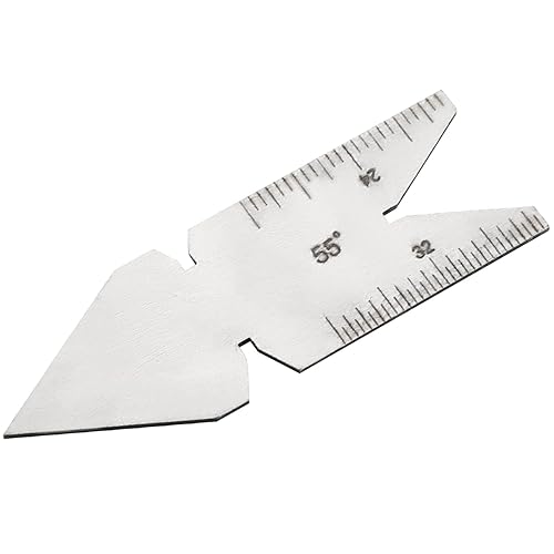 Miniatura 8 de Utoolmart - Medidor de medición de rosca de acero inoxidable calibre de paso de tornillo calibre de corte con ranura en V 12 escala de ángulo 1