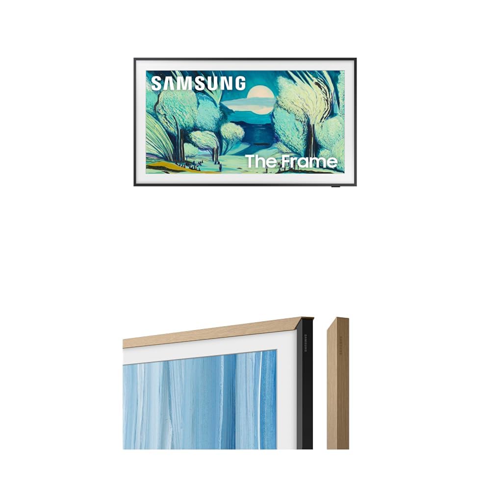 Samsung 50-Inch Class The Frame LS03F 4K QLED Smart TV (2025 Model) 50" The Frame Customizable Bezel (2026 Model), Magnetic, Easy Installation, VG-SCFH50TKBZA, Modern Teak
