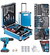 18V Electric Power Drill Set, Power Tool Set, Cordless Drill for Men, Household Home DIY Hand Too...
