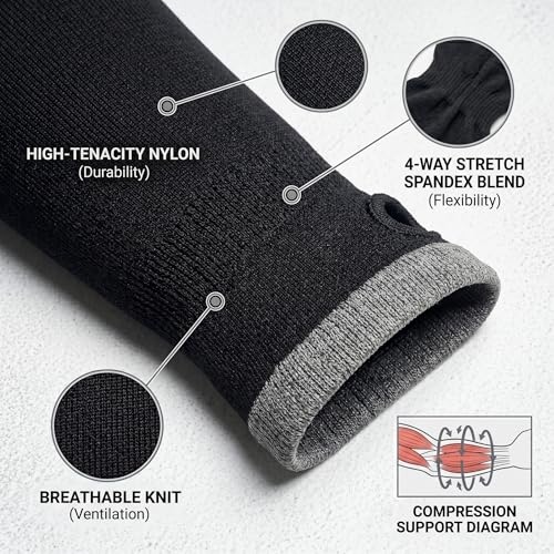 Image of UV Sun Protection Cooling Arm Sleeves For Men And Women 90% Nylon 10% Spandex Compression Hand Cover With Thumb Hole For Driving Cycling Cricket And Sports
