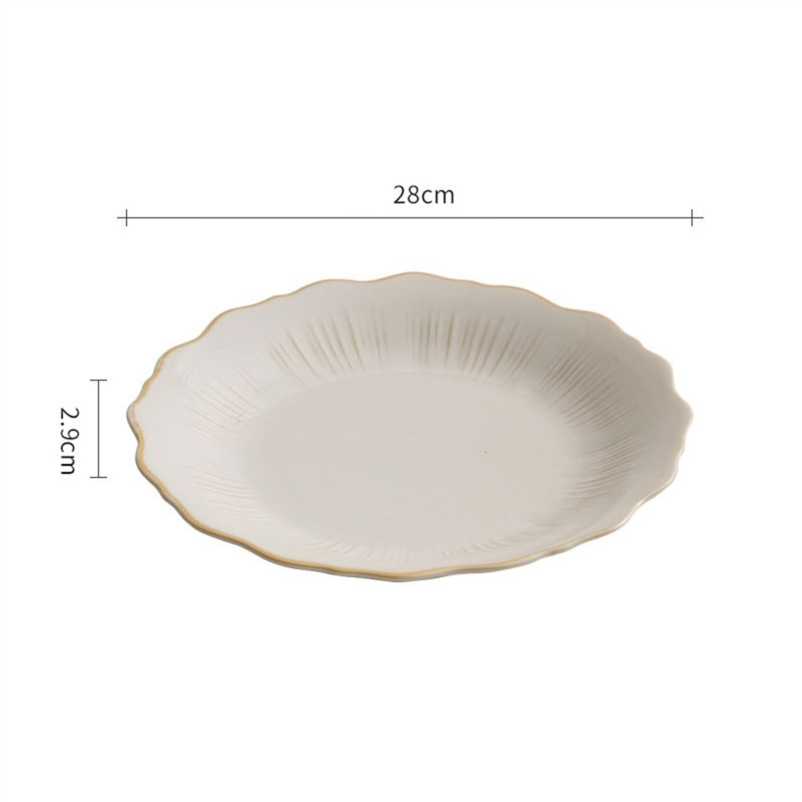 zastawa stołowa Vintage nieregularny kształt kwiatu płaski talerz płytki talerz gospodarstwa domowego Premium Feeling kreatywny talerz ceramiczny talerz sałatkowy zestaw zastawy stołowej(11 inch)