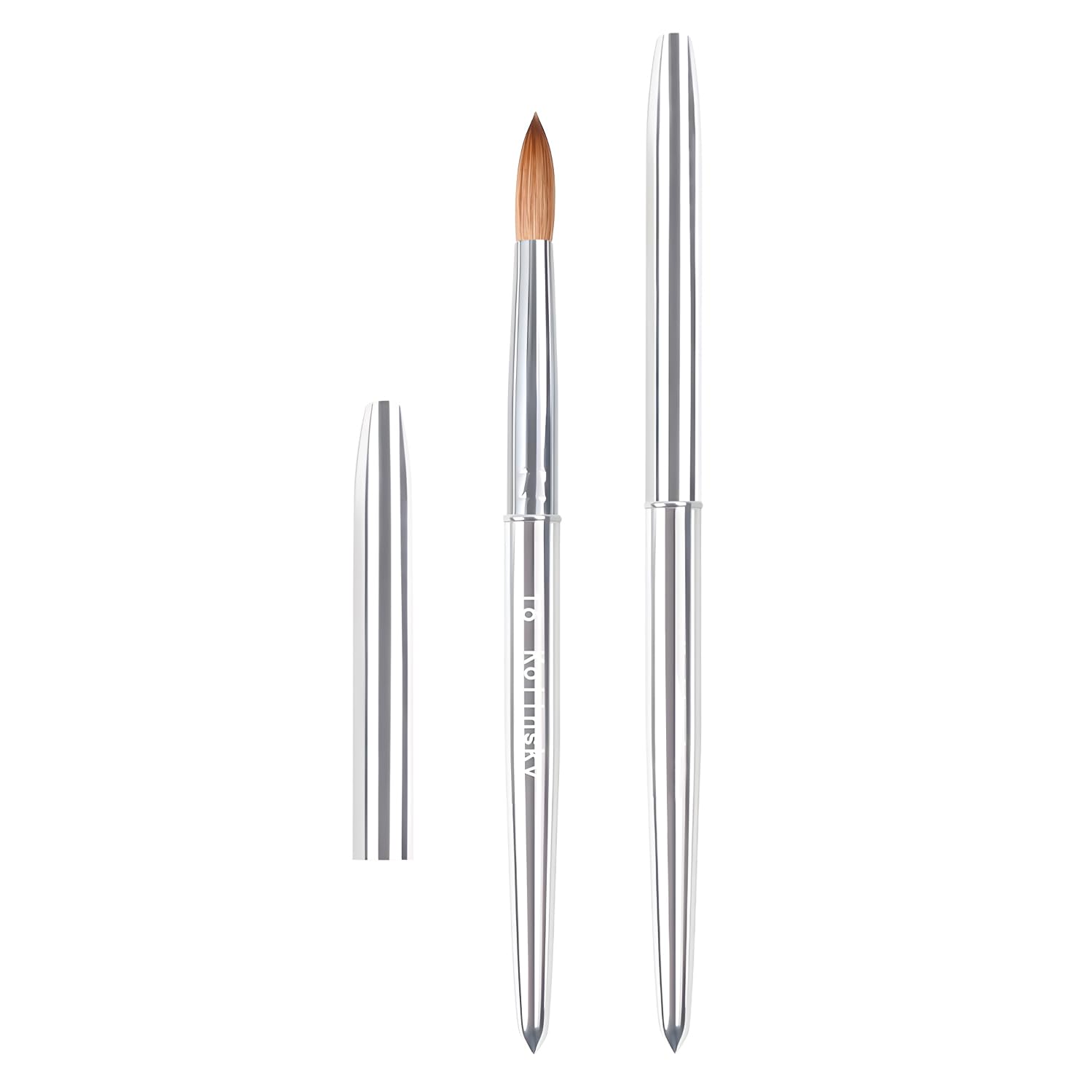 100% Kolinsky Acrylic Nail Brush Size 16, Soft Firm Bristle Brush for Acrylic Application, Fills, Powder, Nail Art, Extension, Gel Nails, Fine Lines, Outlines, for Beginner & Professional (16#)