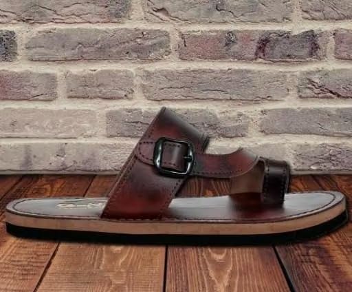 Image of Men Synthetic Flip Flop Sandal With Adjustable Buckle Strap Rubber Sole Casual Comfortable Pair For Daily Use