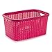 Tradineur - Cesta Colada Rectangular estilo MImbre, Pongo todo de Plástico, Cesta para ropa, Colores Para Elegir que te más Preferida53,5 x 36 x 26,5 cm (ROSA)