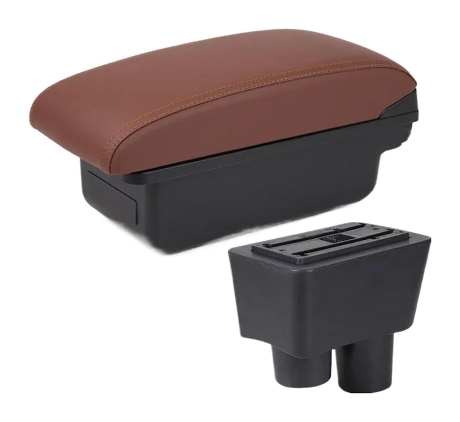 Hckclmbmzw A6 Brown No Usb For Nissan For Almera For Versa Car Armrest Box Central Storage Retrofit Interior Accessories Car Armrest Center Console(A6 Brown No Usb)