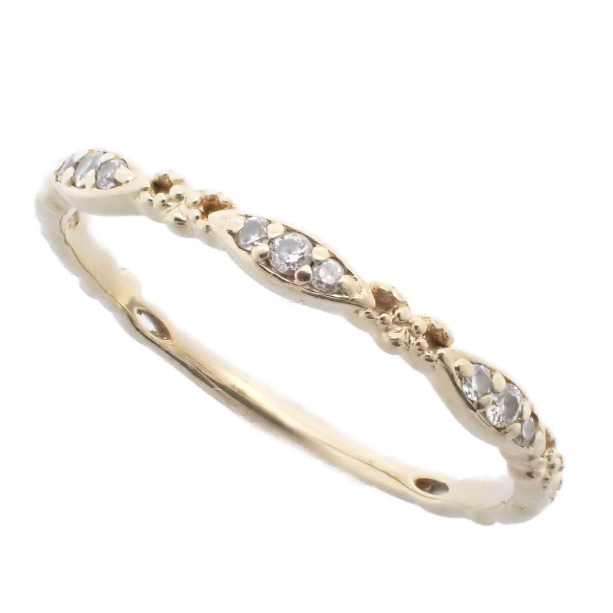 agete K10リング 10号 ダイヤ 0.06ct