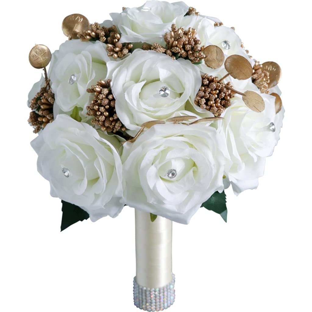 Bouquet de mariée durable JFDBGU anti-flétrissement pour décoration mariage