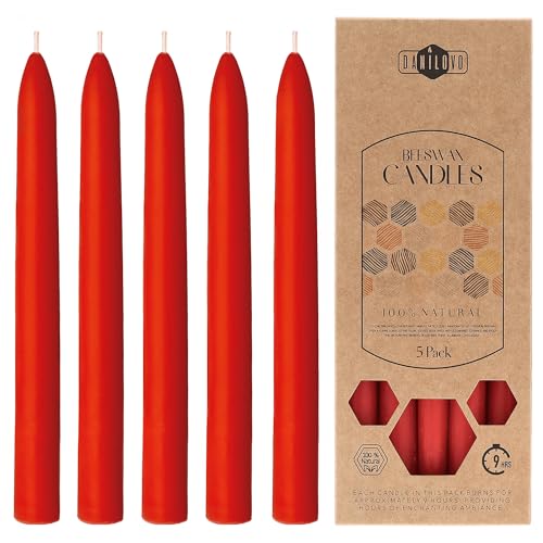 Danilovo Reine Bienenwachs Stabkerzen 5 Stück – Natürliche,...