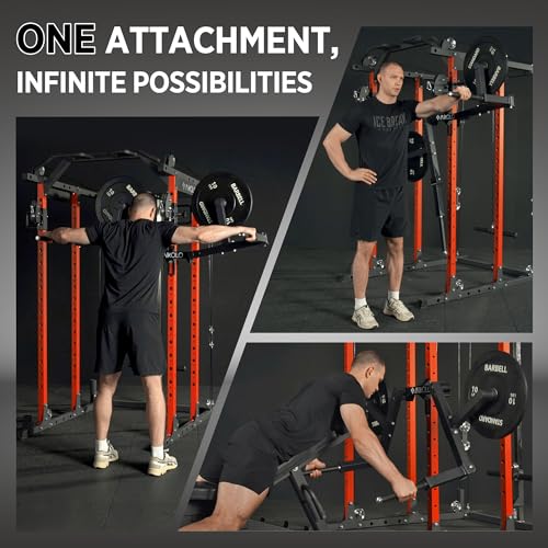 Mikolo Lateral Raise Attachment for Squat Rack, Standing Lateral Raise Machine with 1" Holes, Power Rack Cage Attachment, Upper Body Strength Training Machine for Home Gym