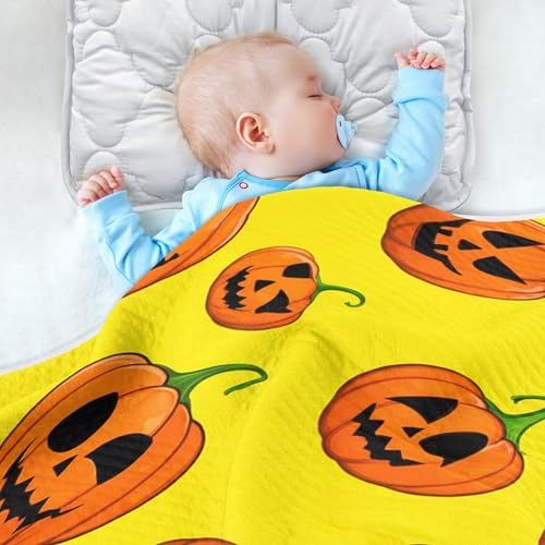 Burbuja Jack O Lantern Pumpkins Baby Blanket for Boys Girls, Nursery Soft Warm Swaddling Receiving Baby Blankets, 30x40 in Toddler Blanket4