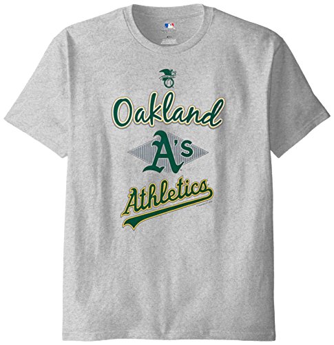 MLB Oakland Athletics Men's 58T Tee, Steel Heather, Large