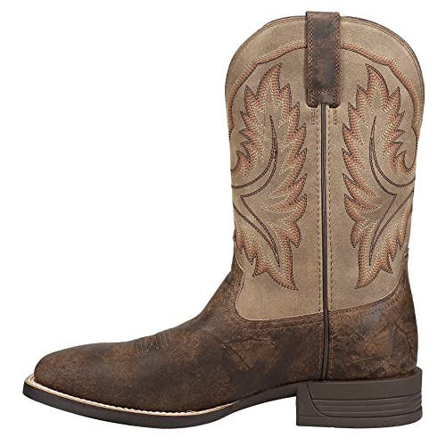 Ariat Mens Wilder Embroidered Square Toe Pull On Casual Boots Mid Calf - Brown3