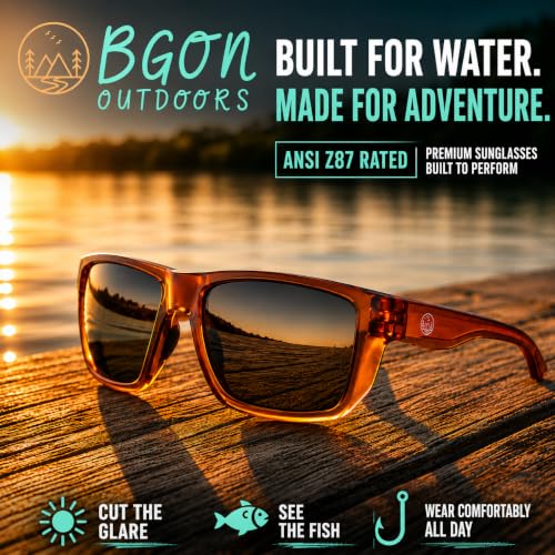 Image of Polarized Fishing Sunglasses for Men - UV400 Protection - Lake, River, Ocean - Lightweight TR90 Frame