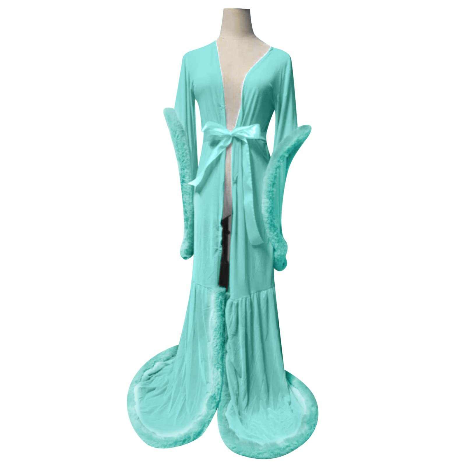 Sexy Lingerie Hot Accappatoio da Donna Sexy in con Vestaglia Lunga da Notte Accappatoio da Notte con Piume Accappatoio da Sposa in Pizzo Perizoma Donna Sexy