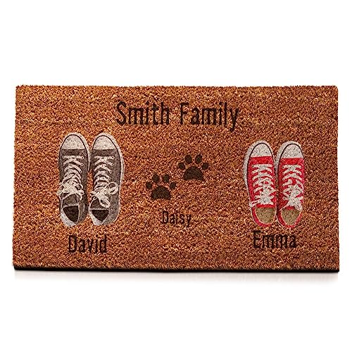 Wanapix | Fußmatte aus Kokosfasern Personalisiert mit Name | Original Türmatte für Innenbereiche...