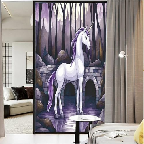 Vinilo Decorativo para Ventana Unicornio Acuarela 17.7x23.6 in miniatura 3