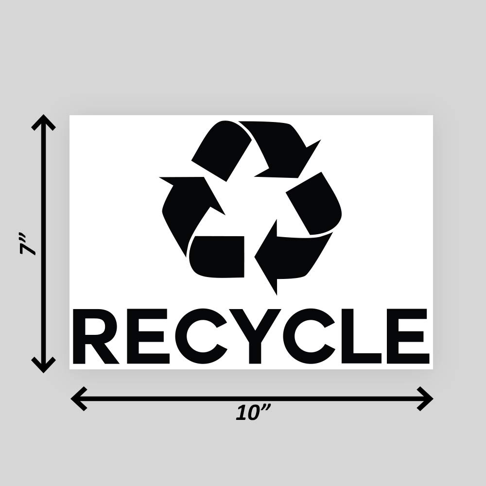 Rectangular Trash Signs Snapklik.com : Ignixia Recycle Symbol Sticker Decal To Organize Trash ...