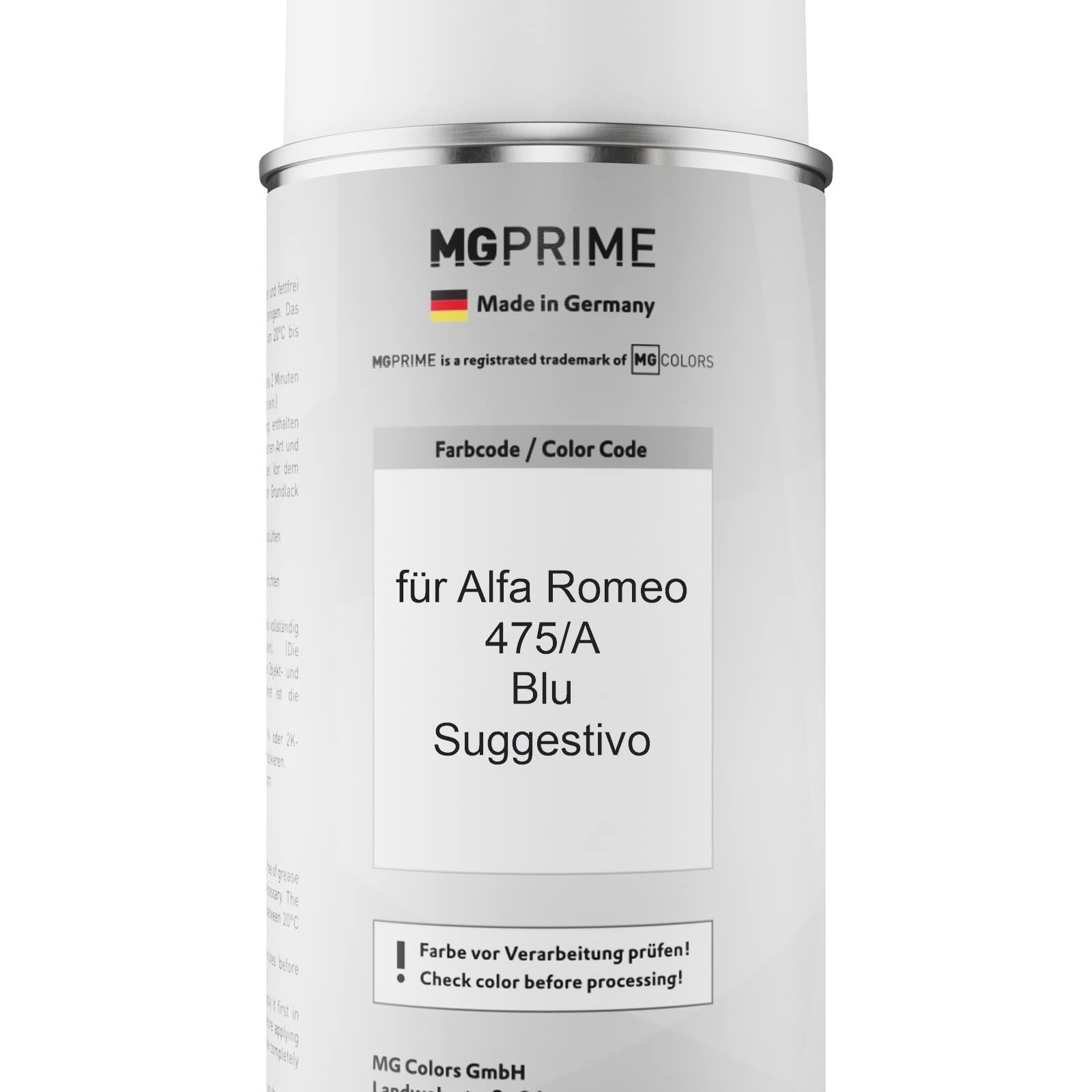 MG PRIME Autolack Set Spraydose für Alfa Romeo 475/A Blu Suggestivo +2K