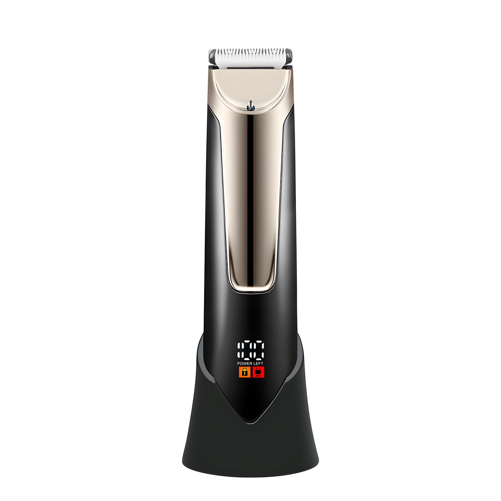 Aparador de Pelos Íntimos Masculino Recarregável USB, IPX7 à Prova d’Água, Display LED,
