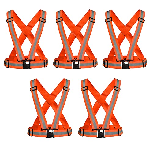 Image of Robustt High Visibility Protective Safety Reflective Vest Belt Jacket, Night Cycling Reflector Strips Cross Belt Stripes Adjustable Vest Safety Jacket