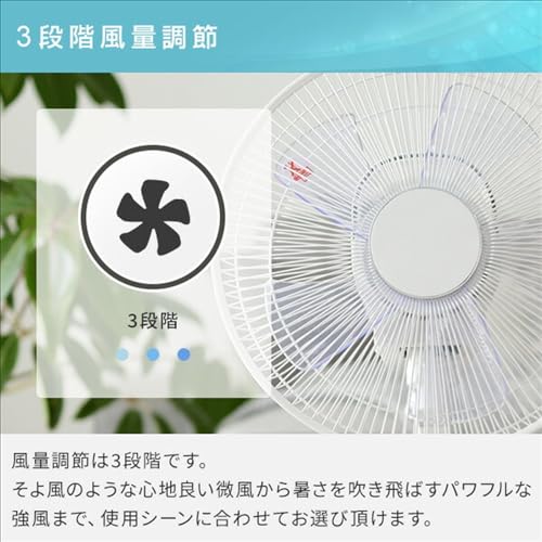 山善(YAMAZEN) 扇風機 リビング扇風機 立体首振り 風量3段階 フルリモコン 静音 入切タイマー付き YLRX-BK306(W) の商品画像 1